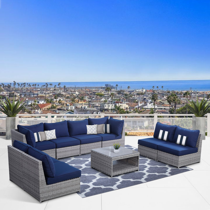 Sol 72 Outdoor Kordell 9 Piece Sofa Seating Group with Cushions Wayfair